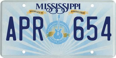 MS license plate APR654