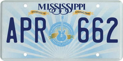 MS license plate APR662