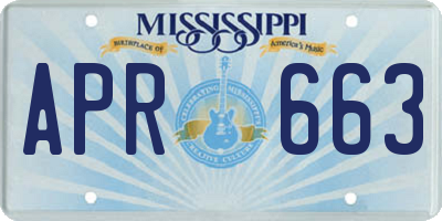 MS license plate APR663