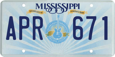 MS license plate APR671