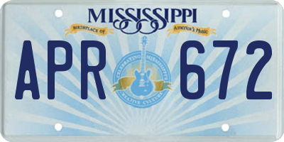 MS license plate APR672