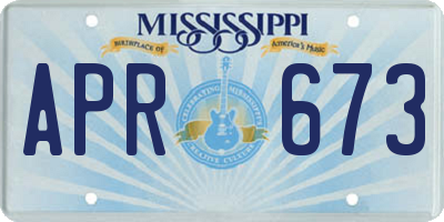 MS license plate APR673