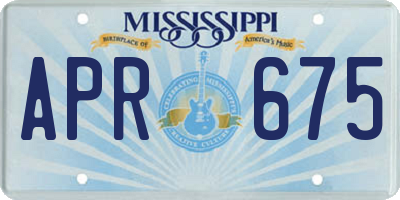 MS license plate APR675