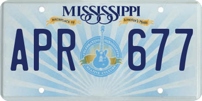 MS license plate APR677