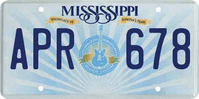 MS license plate APR678
