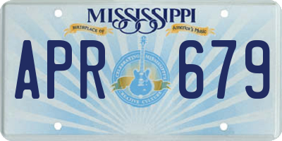MS license plate APR679