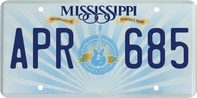 MS license plate APR685