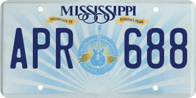 MS license plate APR688