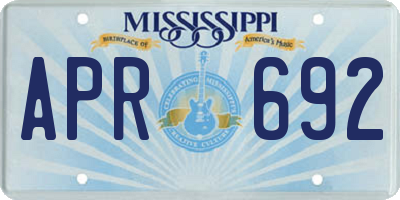 MS license plate APR692