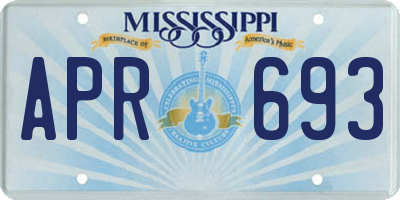 MS license plate APR693