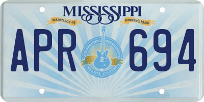 MS license plate APR694