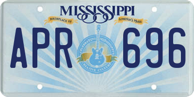 MS license plate APR696