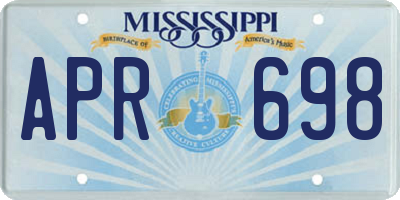 MS license plate APR698
