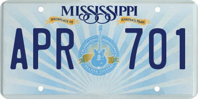 MS license plate APR701