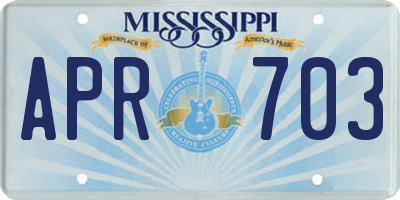 MS license plate APR703