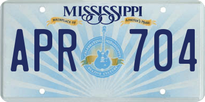 MS license plate APR704