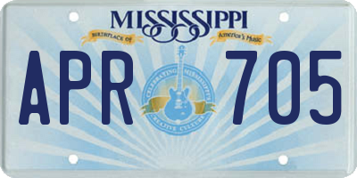MS license plate APR705