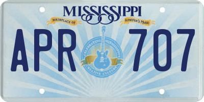 MS license plate APR707