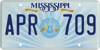 MS license plate APR709