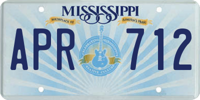 MS license plate APR712
