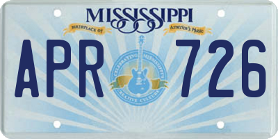 MS license plate APR726