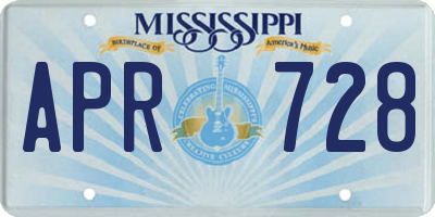 MS license plate APR728