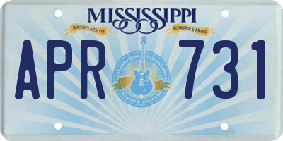 MS license plate APR731