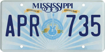 MS license plate APR735