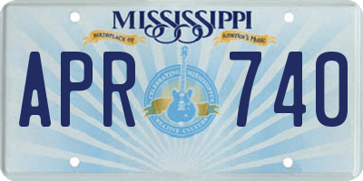 MS license plate APR740