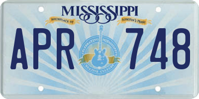 MS license plate APR748