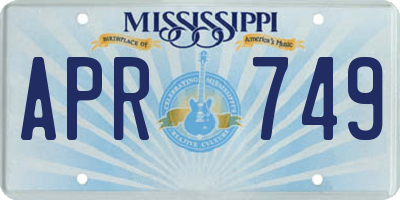 MS license plate APR749