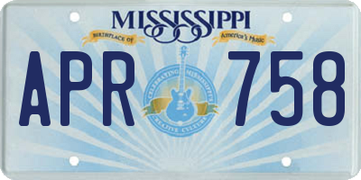 MS license plate APR758