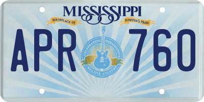 MS license plate APR760