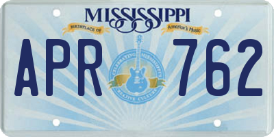MS license plate APR762
