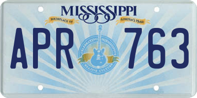 MS license plate APR763