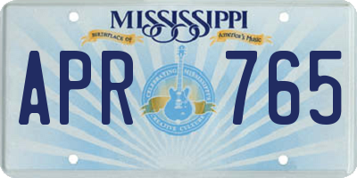 MS license plate APR765