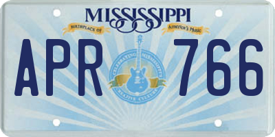 MS license plate APR766