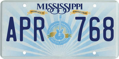 MS license plate APR768