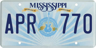 MS license plate APR770