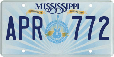 MS license plate APR772