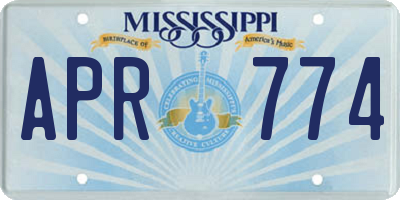 MS license plate APR774