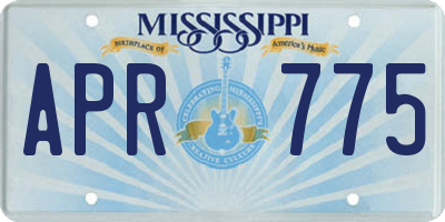 MS license plate APR775