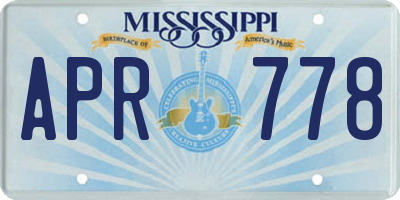 MS license plate APR778