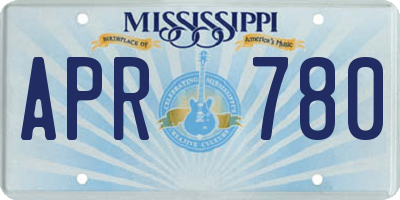 MS license plate APR780