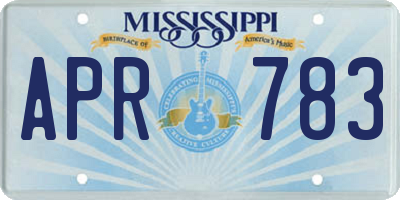 MS license plate APR783