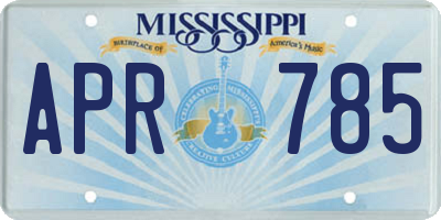 MS license plate APR785