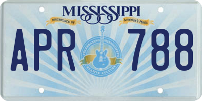 MS license plate APR788