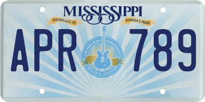 MS license plate APR789