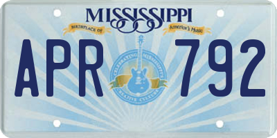 MS license plate APR792