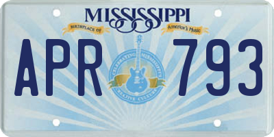 MS license plate APR793
